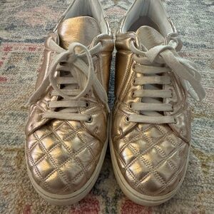 Burberry Women's Quilted Rose Gold Sneakers